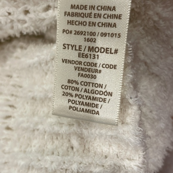 Ella Moss ivory cowlneck fringe boho cardigan sweater, size small, EUC - Picture 5 of 6